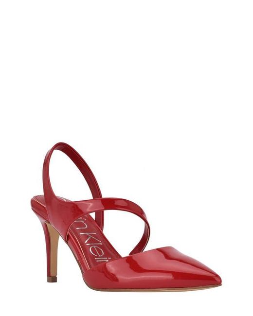 Calvin klein red patent pumps best sale