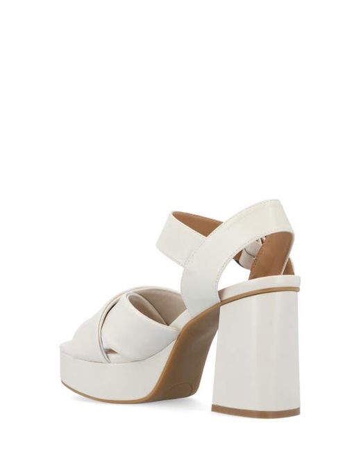 Journee Collection Natural Akeely Block Heel Platform Sandal
