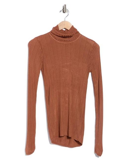 Tahari Brown Semisheer Turtleneck Sweater