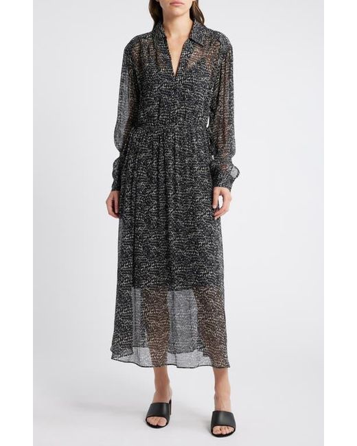 Rag & Bone Black Emmy Long Sleeve Silk Blend Dress