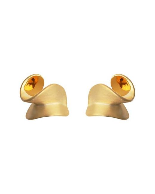 Panacea Yellow Brushed Twist Stud Earrings