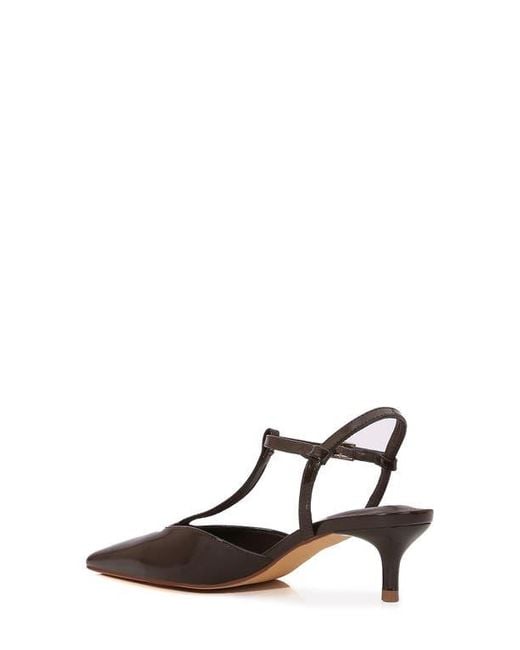 BERNESS White T-Strap Kitten Heel Pump