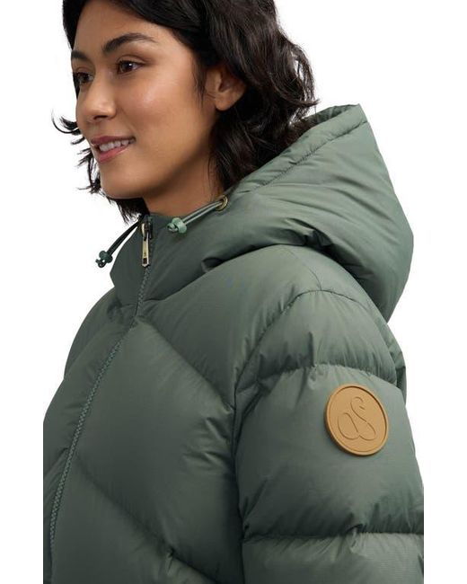 Scotch & Soda Green Fallon Inverted Chevron Quilted Down Jacket