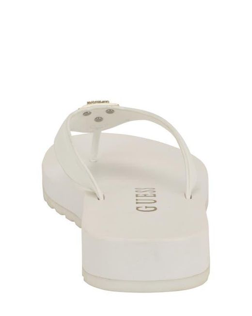 Guess White Candry Flip Flop