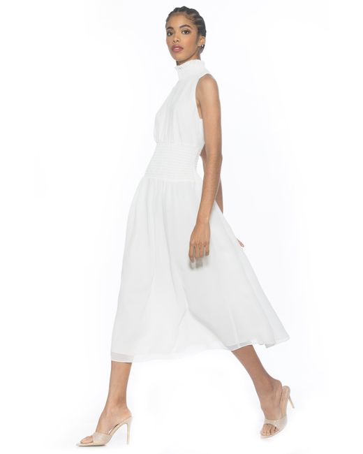 Alexia Admor White Landry Sleeveless Fit & Flare Midi Dress