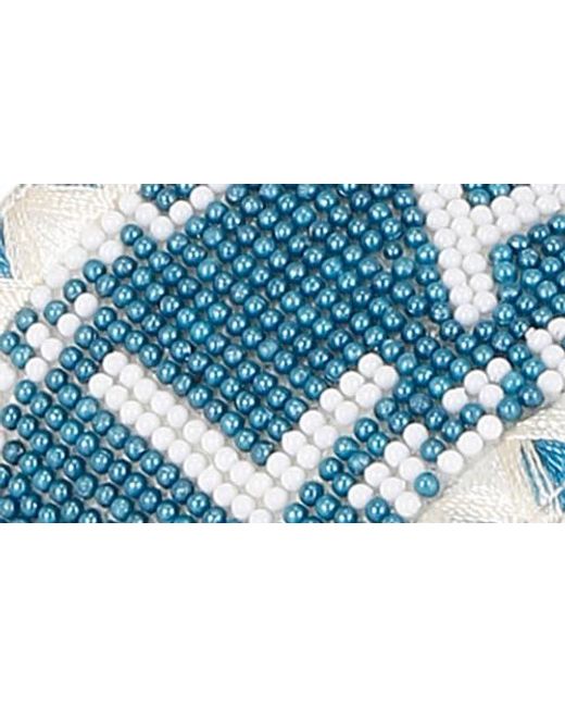 LONDON RAG Blue Vacay Babe Lake Como Beaded Slide Sandal
