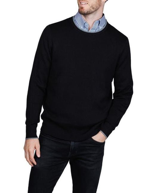 Tailorbyrd Black Fine Knit Sweater for men