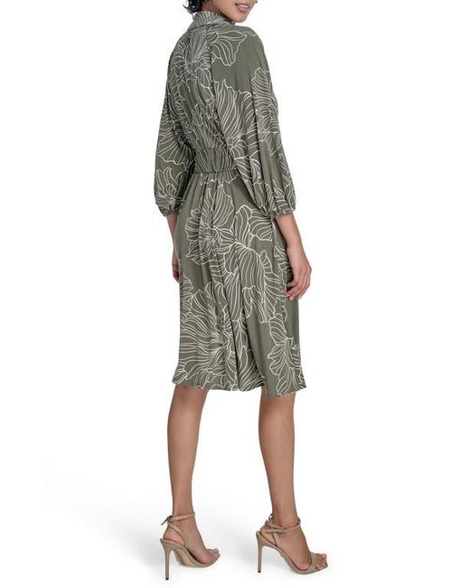 Calvin Klein Floral Balloon Sleeve Tie Waist Dress in Green | Lyst Calvin Klein Floral Balloon Sleeve Tie Waist Dress in Green | Lyst