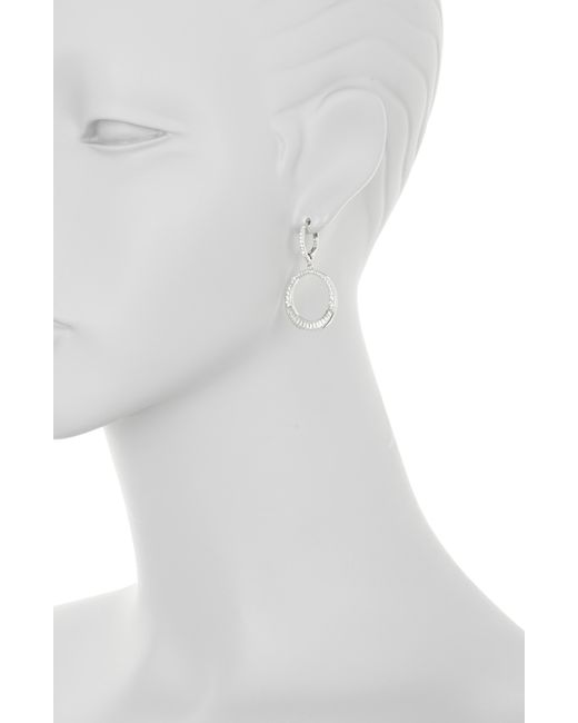 Nordstrom White Cubic Zirconia Frontal Hoop Drop Earrings