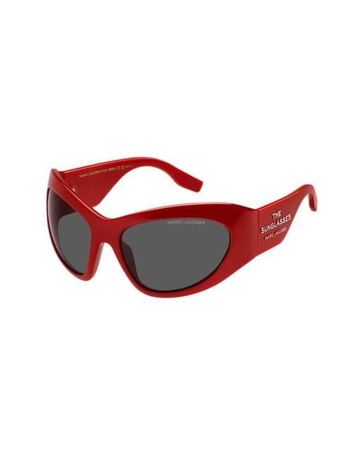 Marc Jacobs Red 62Mm Rectangular Sunglasses