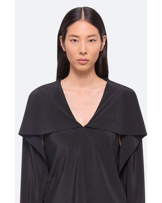 Helmut Lang Black Silk Scarf Top