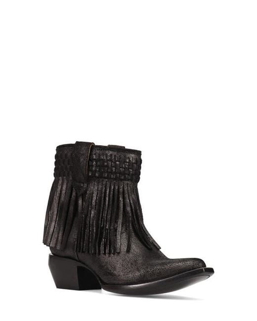 Frye Black Sacha Fringe Bootie