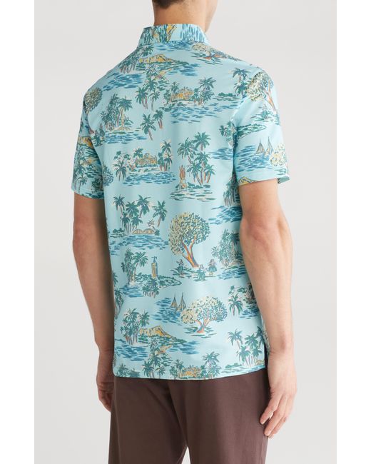 Tori Richard Blue Aloha Toile Short Sleeve Shirt for men