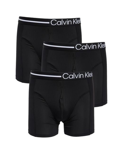 Calvin Klein Black 3-pack Renew Boxer Briefs for men