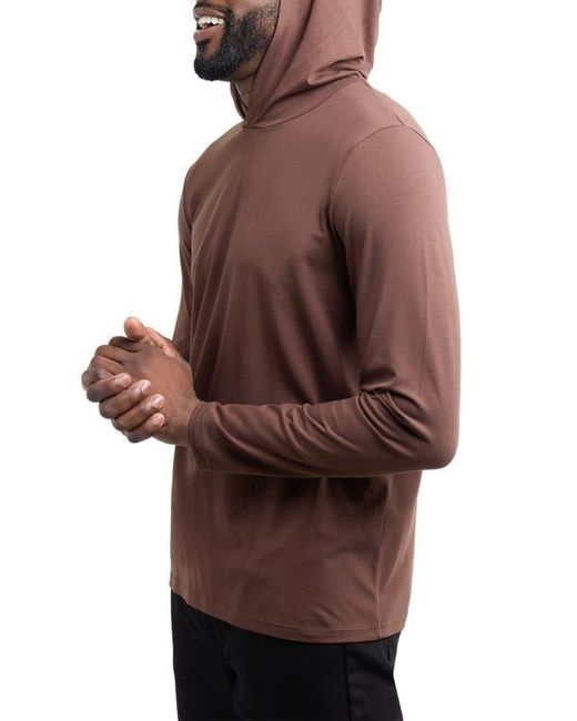 Xray Jeans Brown Long Sleeve Hooded T-Shirt for men