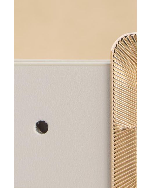 Steve Madden Natural Ribbed Buckle Faux Leather Belt