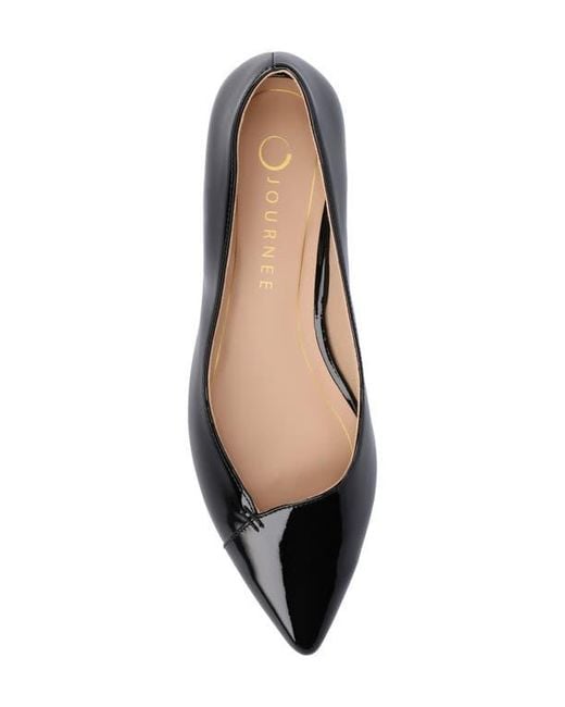 Journee Collection Black Carmin Pointed Toe Flat