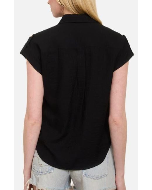 Blu Pepper Black Button Front Shirt