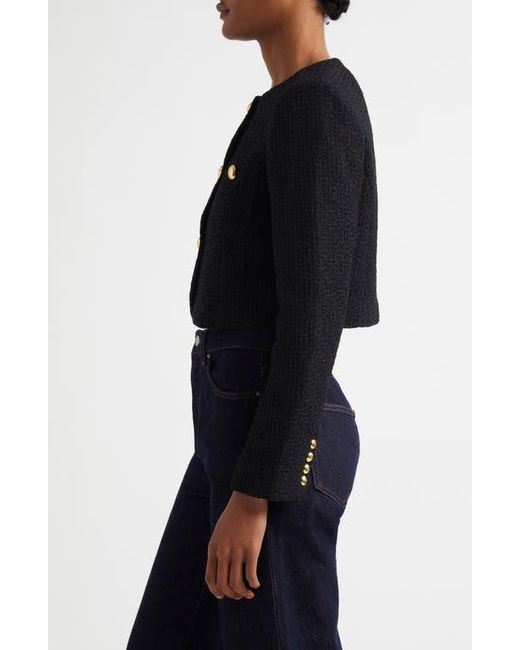 Cinq À Sept Black Auden Crop Tweed Jacket