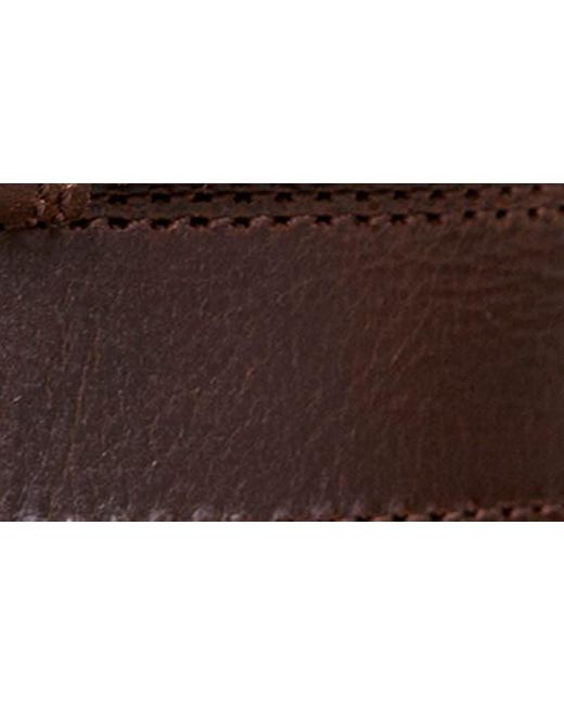 Lucky Brand Brown Stitch Bar Leather Belt for men