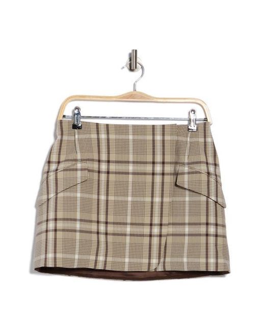 Jonathan Simkhai Natural Payton Plaid Wrap Miniskirt