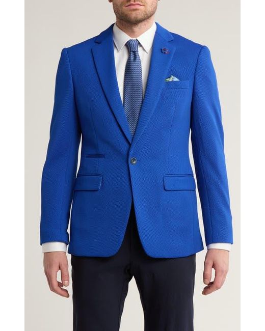 T.R. Premium Blue Slim Fit Knit Fashion Blazer for men