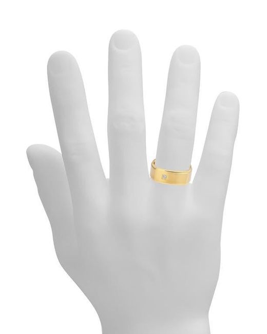 Geoffrey Beene Metallic Cubic Zirconia Band Ring for men