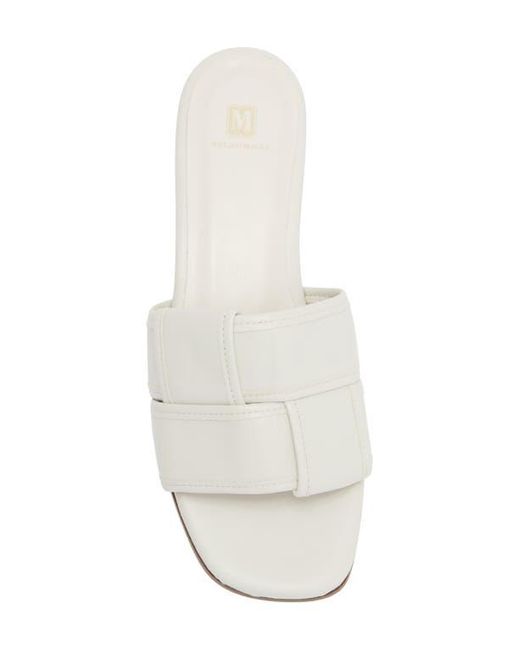 Bruno Magli White Nala Woven Slide Sandal
