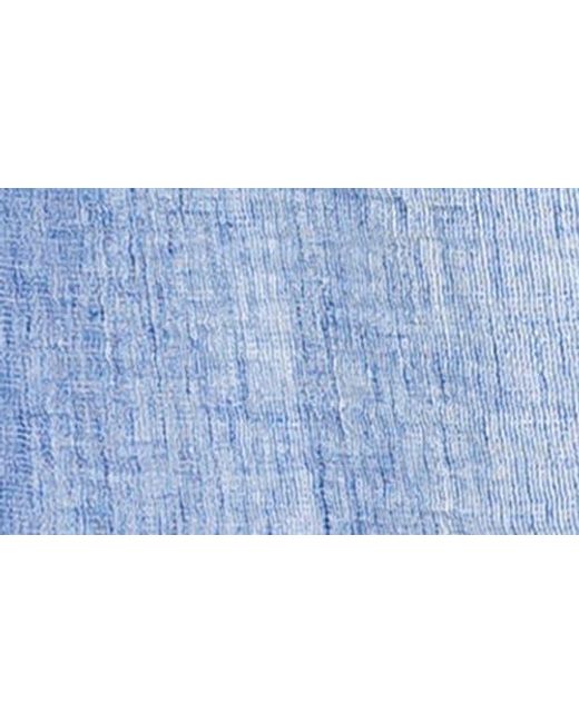 Max Studio Blue Crinkled Drawstring Waist Pants
