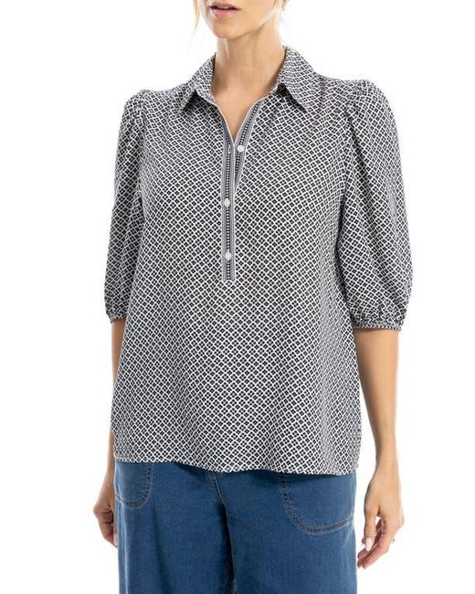 Max Studio Gray Elbow Sleeve Top
