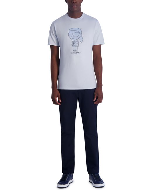 Karl Lagerfeld White Karl Cotton Graphic T-shirt for men