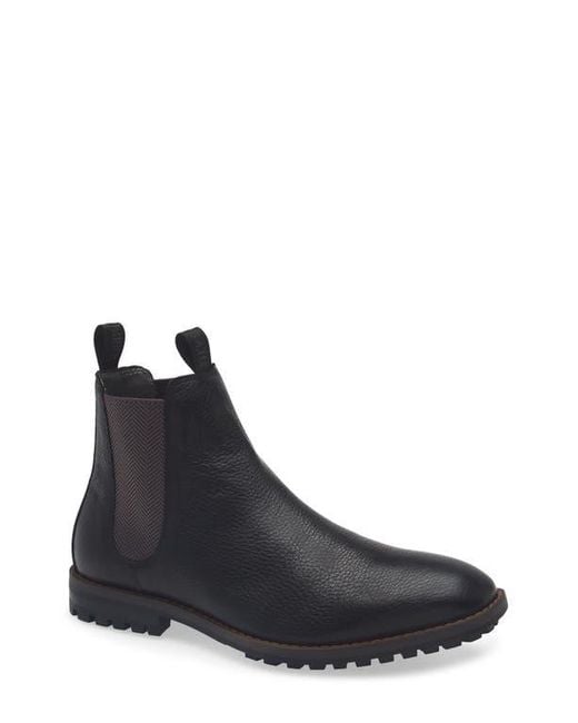 Steve Madden Black Fenton Lug Sole Chelsea Boot for men