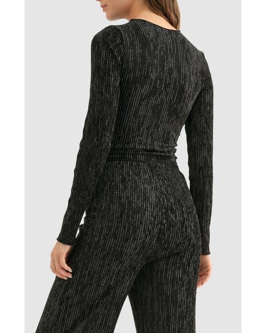 Lush Black Metallic Top