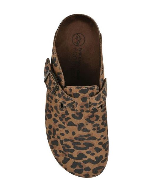 White Mountain Brown Bari Faux Shearling Footbed Suede Mule