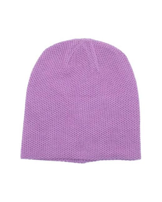 Portolano Purple Reversible Cashmere Beanie