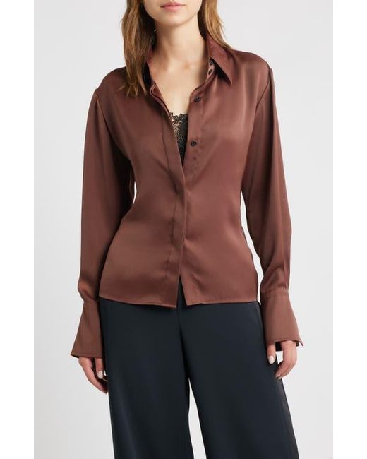 Rag & Bone Brown Button Front Camisole Blouse