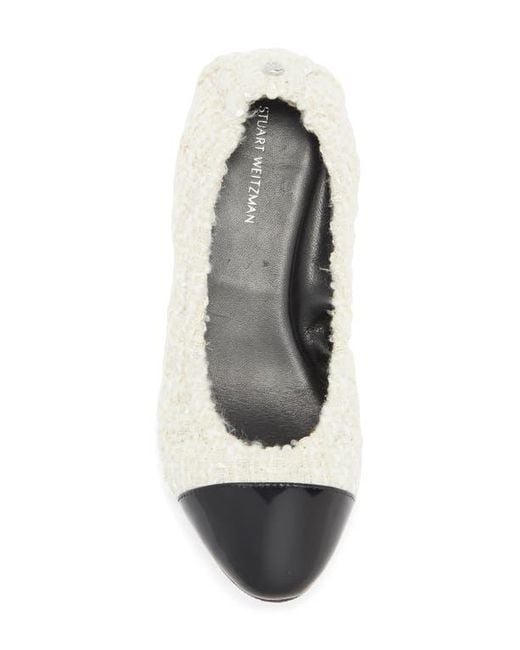 Stuart Weitzman White Gabby Foldable Ballet Flat