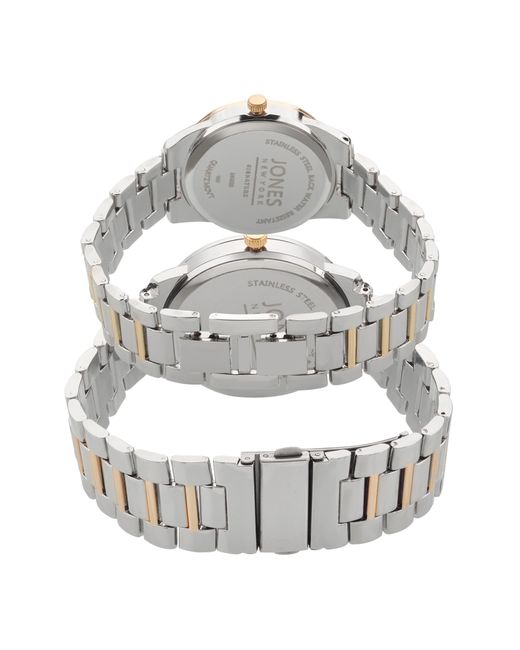 Jones New York White Two-piece Diamond Accent Bracelet Watch His & Hers Set