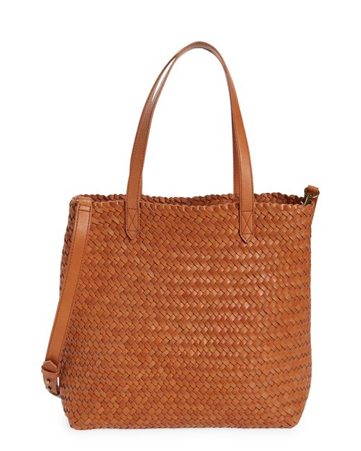 Madewell Brown The Medium Transport Tote: Woven Leather Edition