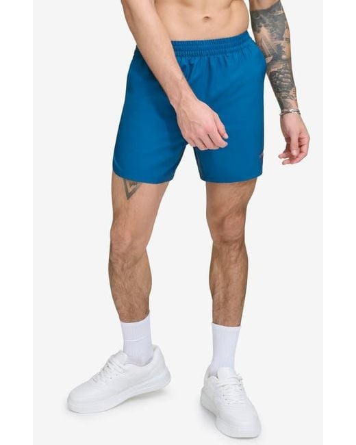DKNY Blue Stretch Ripstop Swim Trunks for men