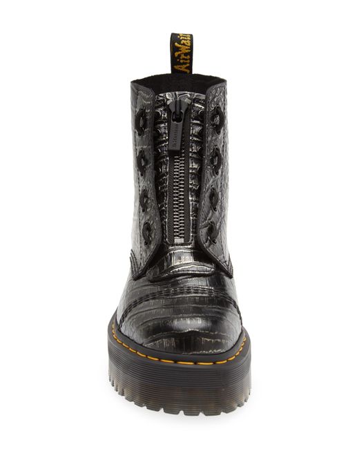 sinclair croc embossed platform combat boot