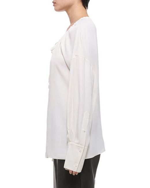 Helmut Lang White Reversible Long Sleeve Drawstring Top