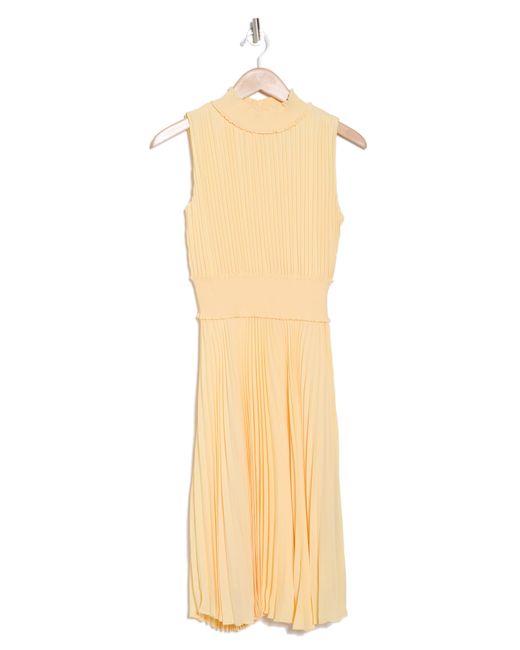 Nanette Lepore Yellow Nanette Solid Pleated Dress
