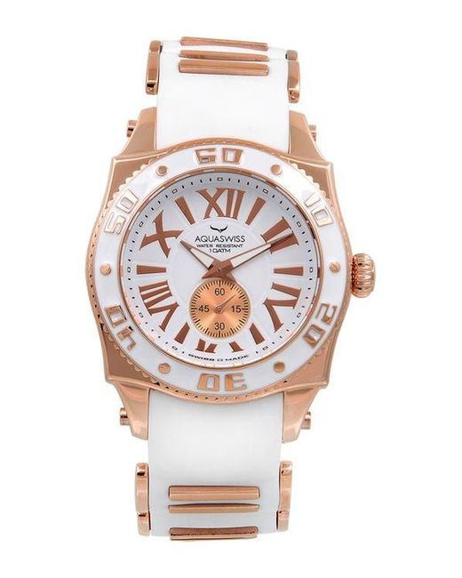Aquaswiss Swissport G Sporty Silicone Strap Watch 56Mm in Metallic Lyst