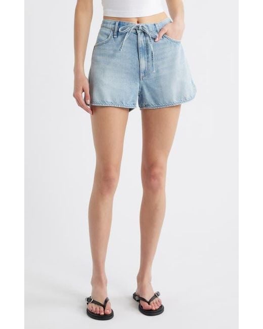 Rag & Bone Blue Nolan Drawstring Denim Shorts