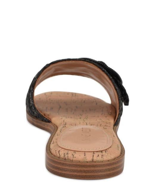 Nine West Black Pappy Slide Sandal