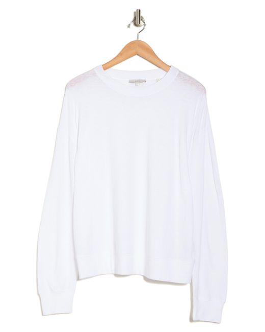Vince White Cotton & Linen Sweatshirt