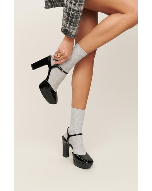 Reformation Black Melina Platform Pump