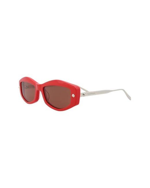 McQueen Red 52Mm Rectangular Sunglasses