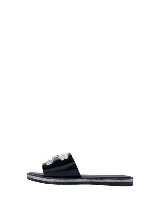 Bebe Black Charm Slide Sandal